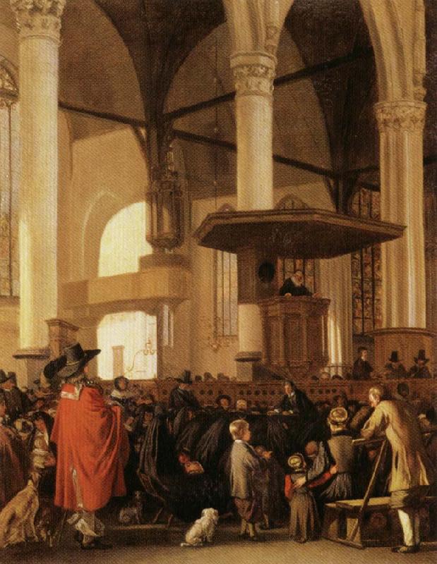 WITTE, Emanuel de Interior of the Oude Kerk in Amsterdam Sweden oil painting art